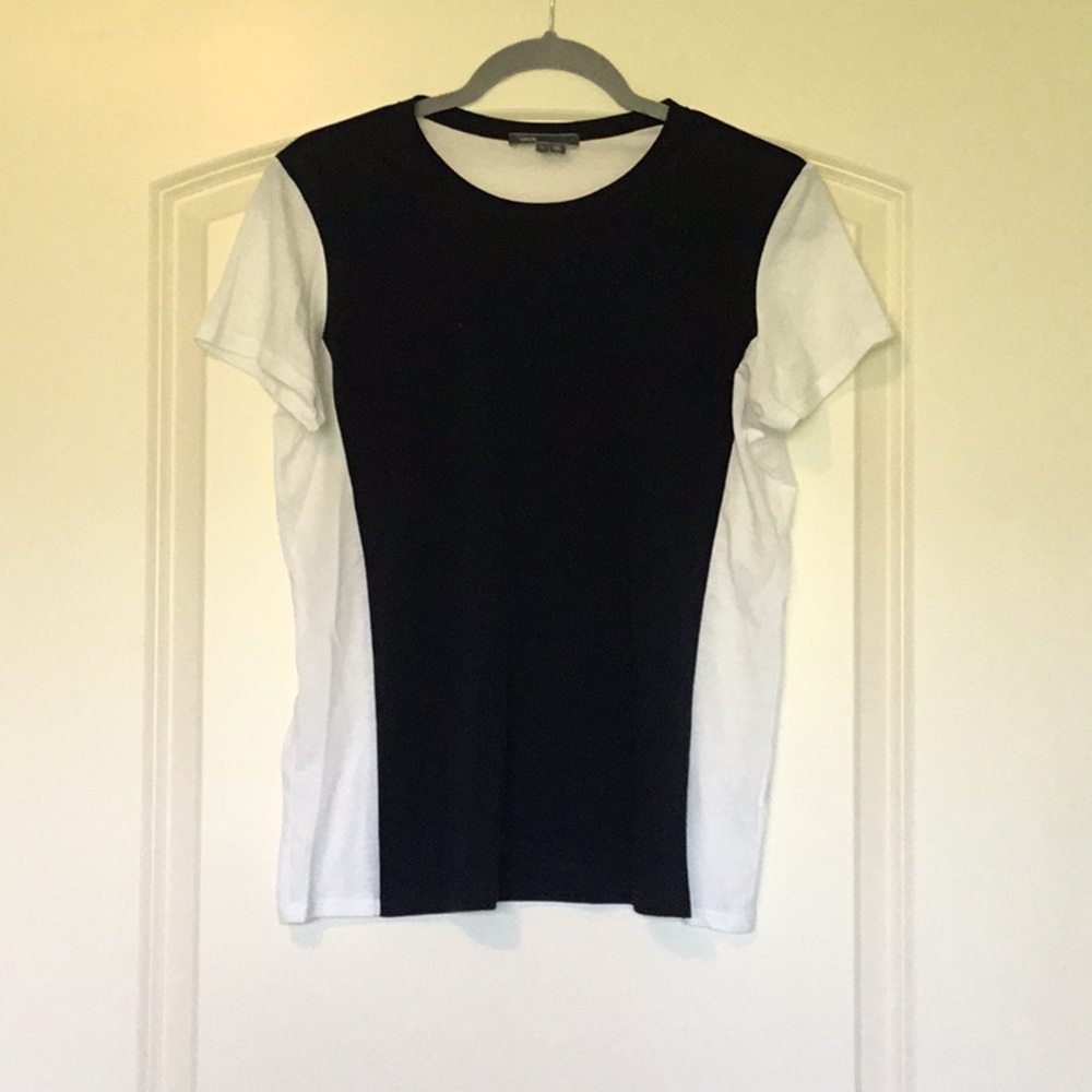 Vince Navy and White Short Sleeve Tee
